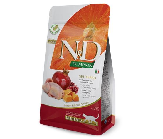 Farmina N&D Citrouille Sans Grains Chat Stérilisé Caille